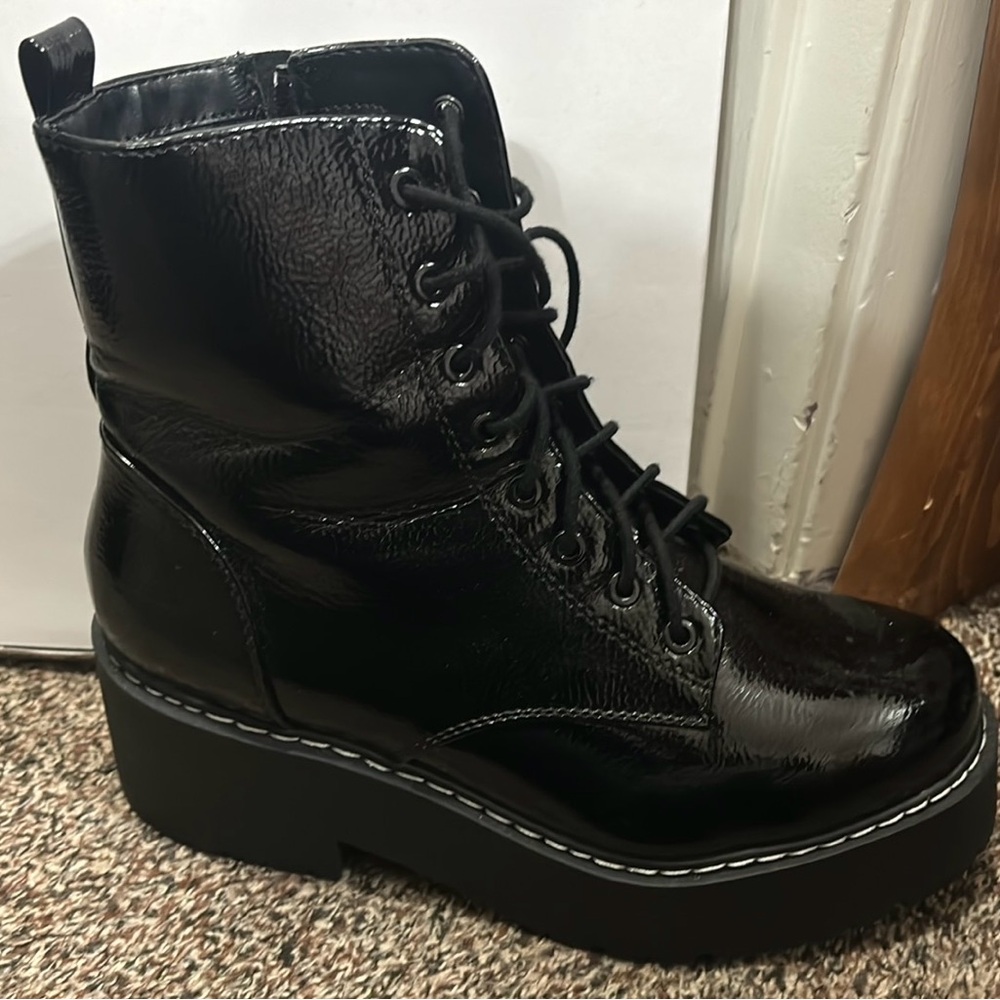 Black platform boots